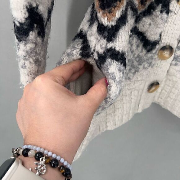 Vanessa Bruno Cardigan Womens Small Fair Isle Cottagecore Eclectic Grandpa Cozy - Picture 5 of 12